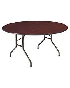Iceberg Premium Wood Laminate Folding Table, Round, 60inW x 60inD, Mahogany/Steel Gray