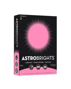 Astrobrights Color Card Stock, 8 1/2in x 11in, FSC Certified, 65 Lb, Pulsar Pink, Pack Of 250