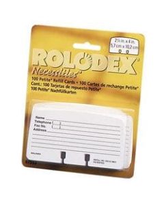 Rolodex Card File Refills, Ruled, 2 1/4in x 4in, White, Pack Of 100
