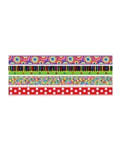 Barker Creek Border Set, 3in X 35in, In The Groove, 12 Strips Per Pack, Set Of 4 Packs