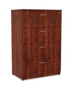 Lorell Essentials 36inW Lateral 4-Drawer File Cabinet, Cherry