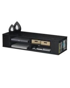 South Shore City Life Wall Mounted Media Console, Black Oak