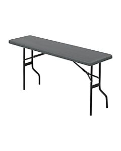 Iceberg Resin Folding Table, 72inW x 18inD, Charcoal/Black