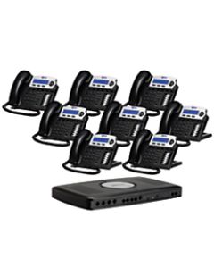 XBLUE Networks X16 Corded Telephone Bundle, Charcoal, Set of 8