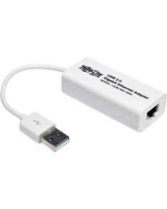 Tripp Lite USB 2.0 Hi-Speed to Gigabit Ethernet NIC Network Adapter White - 10/100/1000 Mbps - White - USB 2.0 - 1 Port(s) - 1 x Network (RJ-45) - Twisted Pair