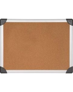 Lorell Mounting Cork Board, 24in x 36in, Aluminum Frame With Silver Finish