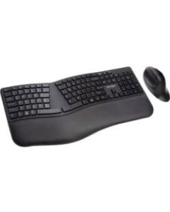 Kensington Pro Fit Ergo Wireless Keyboard and Mouse-Black - USB Wireless Bluetooth/RF USB Wireless Bluetooth/RF 5 Button