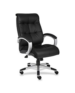 Lorell Tufted Executive Ergonomic Bonded Leather Swivel Chair, Black
