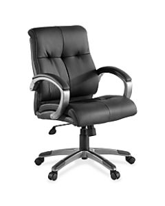 Lorell Manager Bonded Leather Swivel Chair, Black