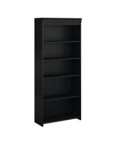 Bush Furniture Fairview 5 Shelf Bookcase, Antique Black, Standard Delivery