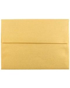 JAM Paper Booklet Invitation Envelopes, A6, Gummed Seal, Stardream Metallic Gold, Pack Of 25