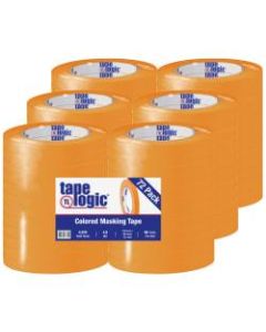 Tape Logic Color Masking Tape, 3in Core, 0.5in x 180ft, Orange, Case Of 72