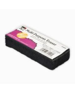 Charles Leonard Multi-Purpose Dry-Erase & Chalkboard Eraser, 5in, Black, 12 Per Pack, Set Of 2 Packs