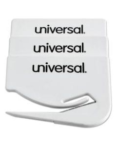 Universal Letter Slitter Steel Hand Letter Openers With Concealed Blade, 2 1/2in, White, Pack Of 3