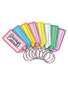 MMF Multicolor Key Tag Replacements For MMF Multicolored Key Rack, 1 1/8in x 1/4in x 3 1/4in, Pack Of 4, Assorted Colors