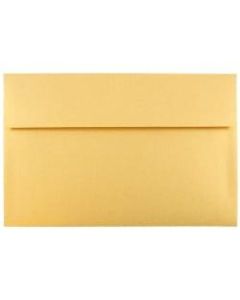 JAM Paper Booklet Invitation Envelopes, A10, Gummed Seal, Gold Stardream Metallic, Pack Of 25