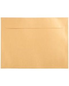 JAM Paper Booklet Envelopes, 9in x 12in, Gummed Seal, Stardream Gold Metallic, Pack Of 25