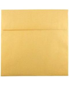 JAM Paper Square Stardream Metallic Envelopes, 8 1/2in x 8 1/2in, Gummed Seal, Gold, Pack Of 25