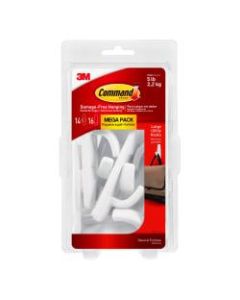 Command Large Utility Hooks Mega Pack, Damage-Free, White, Pack of 7 Pairs of Hooks, 8 Pairs of Strips