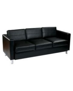 Office Star Avenue Six Pacific Sofa, Black/Silver