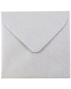 JAM Paper Square Stardream Metallic Envelopes, 3 1/8in x 3 1/8in, Gummed Seal, Silver, Pack Of 25