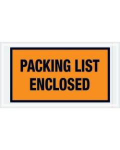 Tape Logic Preprinted Packing List Envelopes, Packing List Enclosed, 5 1/2in x 10in, Orange, Case Of 1,000