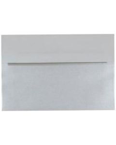 JAM Paper Booklet Invitation Envelopes, A8, Gummed Seal, Stardream Metallic Silver, Pack Of 25