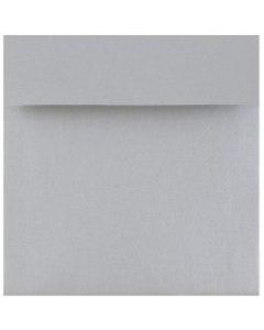 JAM Paper Square Stardream Metallic Envelopes, 6in x 6in, Gummed Seal, Silver, Pack Of 25