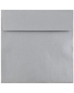 JAM Paper Square Stardream Metallic Envelopes, 6 1/2in x 6 1/2in, Gummed Seal, Silver, Pack Of 25