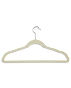 Honey-Can-Do Velvet-Touch Suit Hangers, 9 1/2inH x 1/4inW x 17 3/4inD, Ivory, Pack Of 50