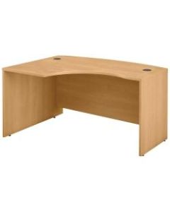 Bush Business Furniture Components L Bow Desk Left Handed, 60inW x 43inD, Light Oak, Standard Delivery