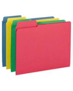 Smead 3-in-1 SuperTab Section Folders, 8 1/2in x 11in, Letter Size, Assorted Colors, Pack Of 12