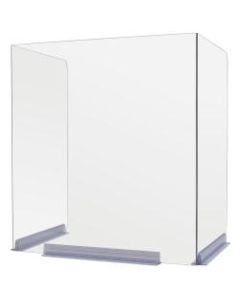 Deflecto Bent-Edge Desktop Barriers, 20inH x 18inW x 14-1/2inD, Clear, Pack Of 4 Barriers