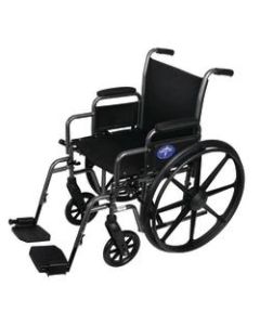 Medline K1 Basic Extra-Wide Wheelchair, Swing Away, 20in Seat, Black