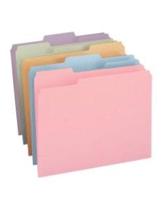 Smead Color Collection Top-Tab File Folders, 1/3 Cut, Letter Size, Assorted Colors (No Color Choice), Pack Of 100