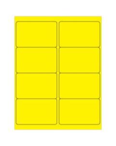 Office Depot Brand Labels, LL179YE, Rectangle, 4in x 2 1/2in, Fluorescent Yellow, Case Of 800
