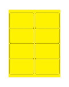 Office Depot Brand Labels, LL179YE, Rectangle, 4in x 2 1/2in, Fluorescent Yellow, Case Of 800