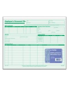 TOPS Employee Record File Folders, 11 3/4in x 9 1/2in, Green, Pack Of 20