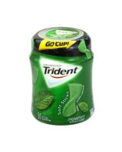 Trident gum Sugar-Free Soft Sticks Spearmint Gum, 50 Pieces Per Cup, Box Of 6 Cups