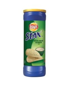 Quaker Oats Stax Sour Cream/Onion Potato Crisps - Sour Cream, Onion - Canister - 5.75 oz - 11 / Carton