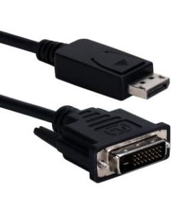 QVS 15ft DisplayPort to DVI Digital Video Cable - 15 ft DisplayPort/DVI Video Cable for Video Device, TV, Plasma, Monitor - First End: 1 x DisplayPort Male Digital Audio/Video - Second End: 1 x DVI Male Video - Supports up to 1920 x 1200 - Black