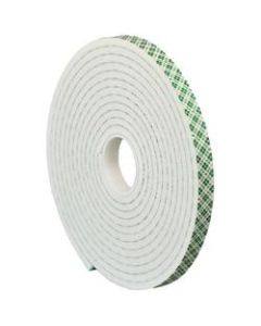 3M 4004 Double-Sided Foam Tape, 3in Core, 0.5in x 5 Yd., Natural