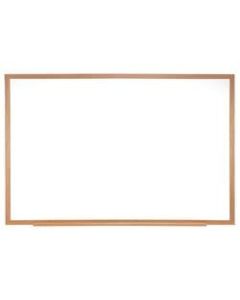 Ghent Melamine Dry-Erase Whiteboard, 24in x 36in, Wood Frame With Brown Finish