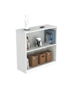 Inval 2-Shelf Bookcase, Laricina White