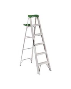 Louisville 428 Aluminum 5-Step Ladder, 225 Lb, 72in x 20 1/2in x 39 3/8in, Green