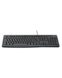 Logitech K120 Wired Keyboard for Windows, USB Plug-and-Play, Full-Size, Spill-Resistant, Curved Space Bar, Compatible with PC, Laptop - Black