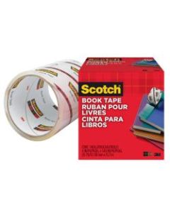 Scotch Book Tape - 15 yd Length x 4in Width - 3in Core - Acrylic - 1 Roll - Clear