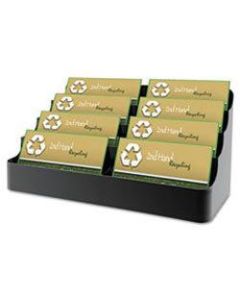 Deflect-O 8-Compartment Business Card Holder, 3 7/8inH x 7 7/8inW x 3 5/8inD, Black