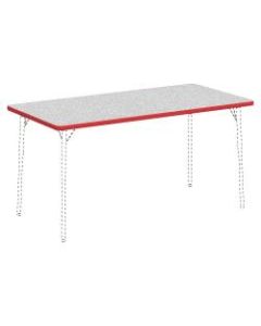 Lorell Classroom Rectangular Activity Table Top, 60inW x 30inD, Gray Nebula/Red
