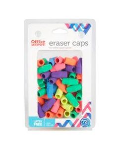 Office Depot Brand Eraser Caps, Assorted Colors, Pack Of 72